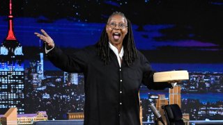 Actor & comedian Whoopi Goldberg arrives on the Tonight Show starring Jimmy Fallon on Wednesday, November 6, 2024.