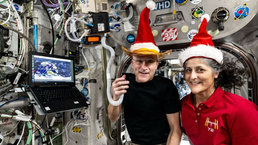 Sunita "Suni" Williams — who has been stranded in space alongside partner Barry "Butch" Wilmore since June — recently got into the holiday spirit with some fellow space explorers aboard the International Space Station.