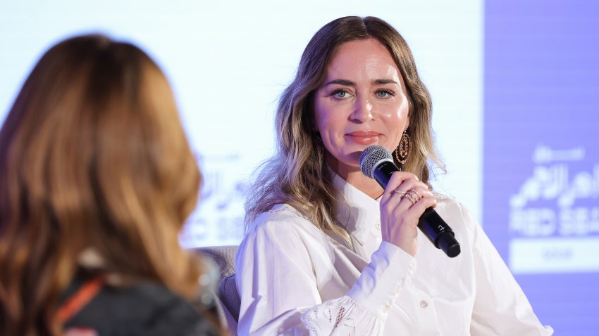 Emily Blunt speaks onstage during the "In Conversation With Emily Blunt" during the Red Sea International Film Festival 2024 on Dec. 5, 2024 in Jeddah, Saudi Arabia.