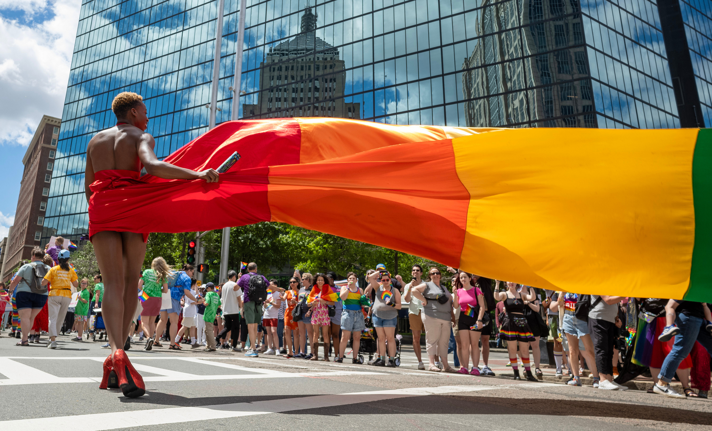 June 8, 2024: The Boston’s Pride for the People parade makes its way through Boston’s Back Bay en route to the South End.