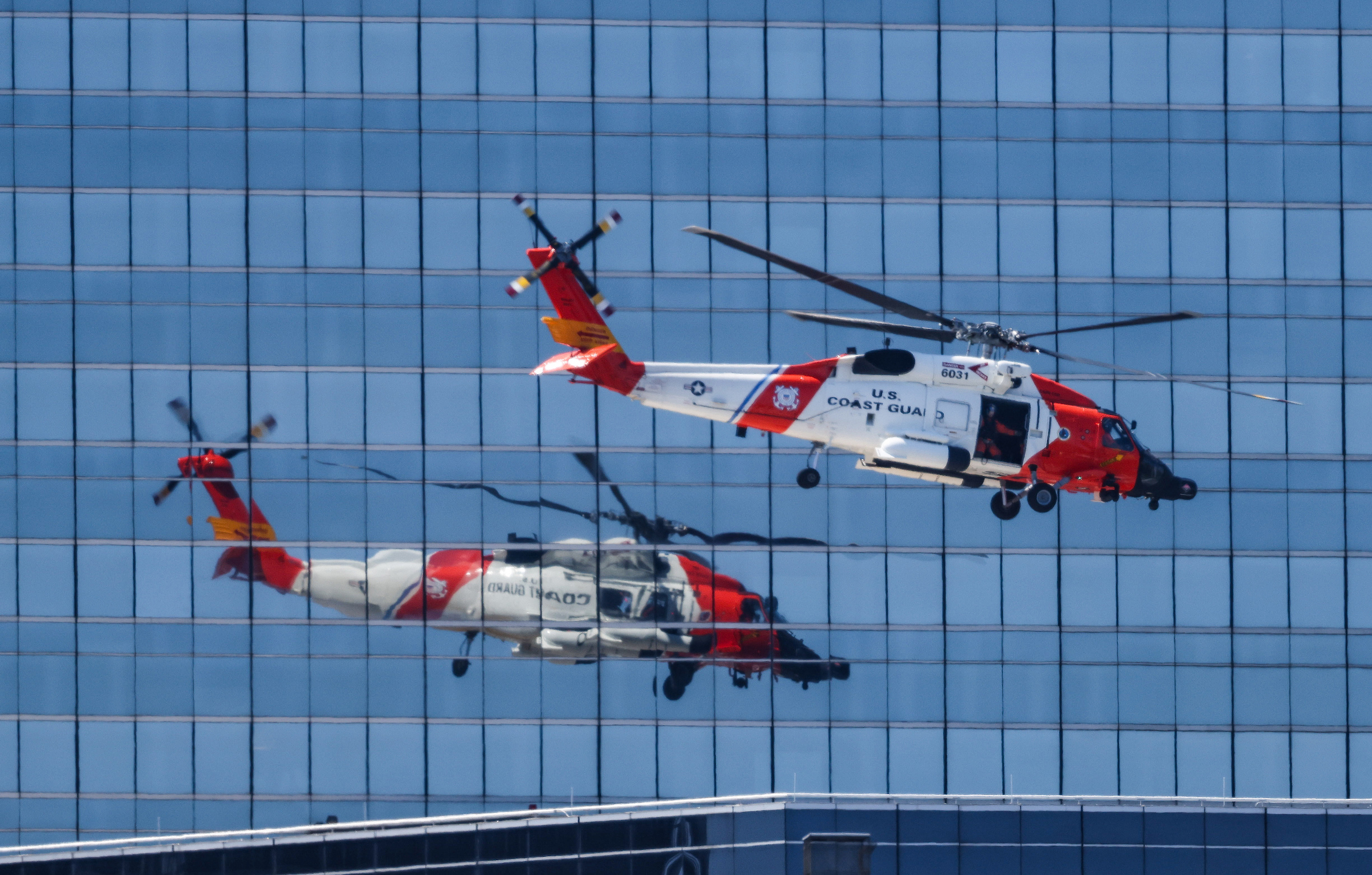 July 19, 2024: A U.S. Coast Guard helicopter performing a training landing atop Boston’s Mass. General Hospital.