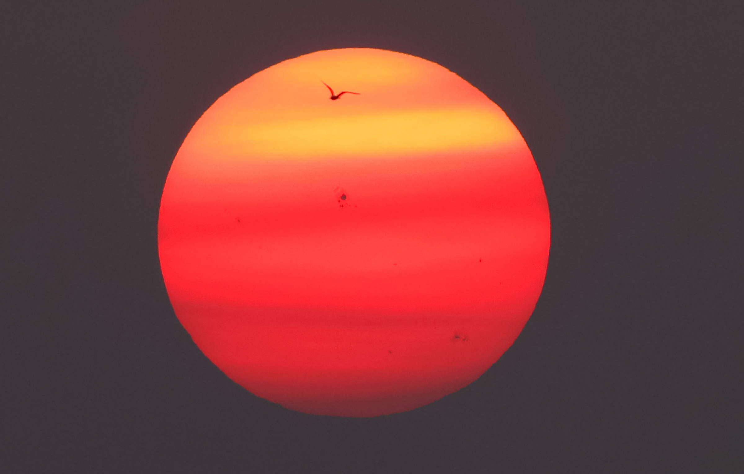 Aug. 13, 2024: Smoke from western wildfires turns the sunset a unique hue.