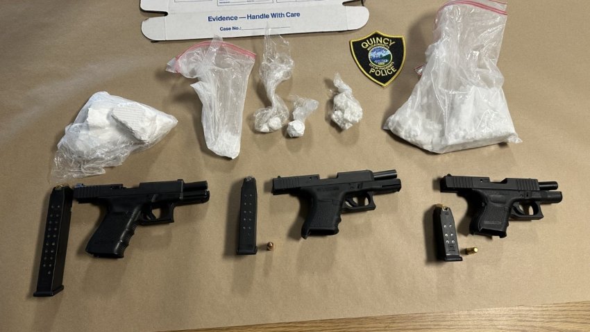 Quincy police seized large amounts of what’s believed to be cocaine and three firearms during a drug investigation on Tuesday, Dec. 17, 2024.