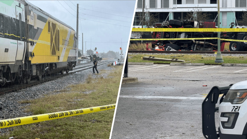 The situation appears to be a crash involving a Delray Beach Fire Rescue truck and a Brightline train, NBC affiliate WPTV reports.