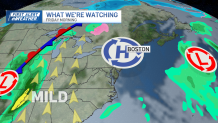 A map showing a high pressure system over Boston and the Northeast on Friday, Dec. 27, 2024.