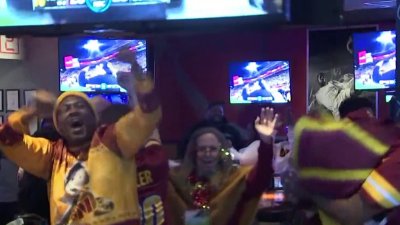 Fans celebrate Commanders' first playoff game win since 2006