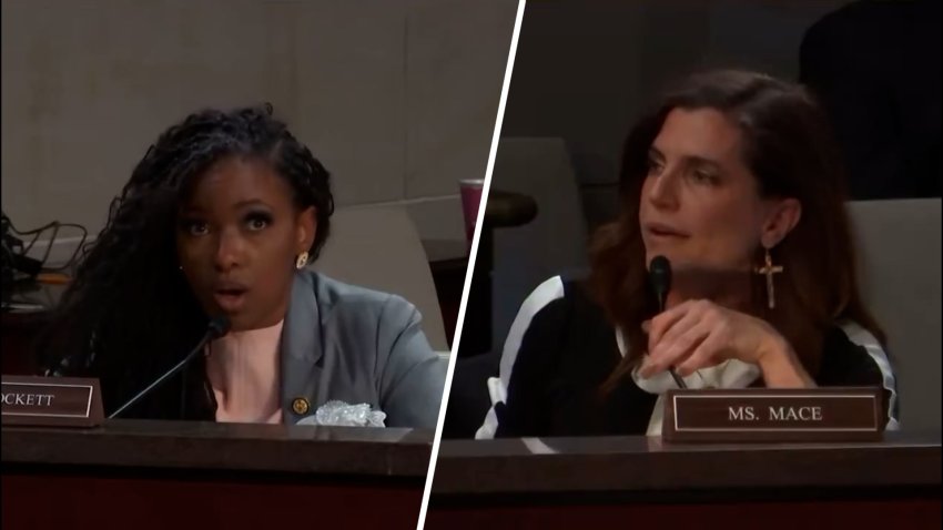 Split of Rep. Jasmine Crockett and Rep. Nancy Mace during a House Oversight Committee meeting