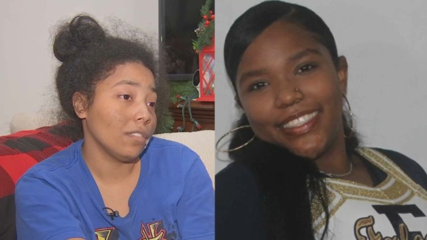 Carlee Wilkinson, left, talks about her sister Taylor, seen at right, after the two were struck by a hit-and-run driver in Roxbury on Saturday, Jan. 18, 2025, leaving Carlee hurt and Taylor dead.